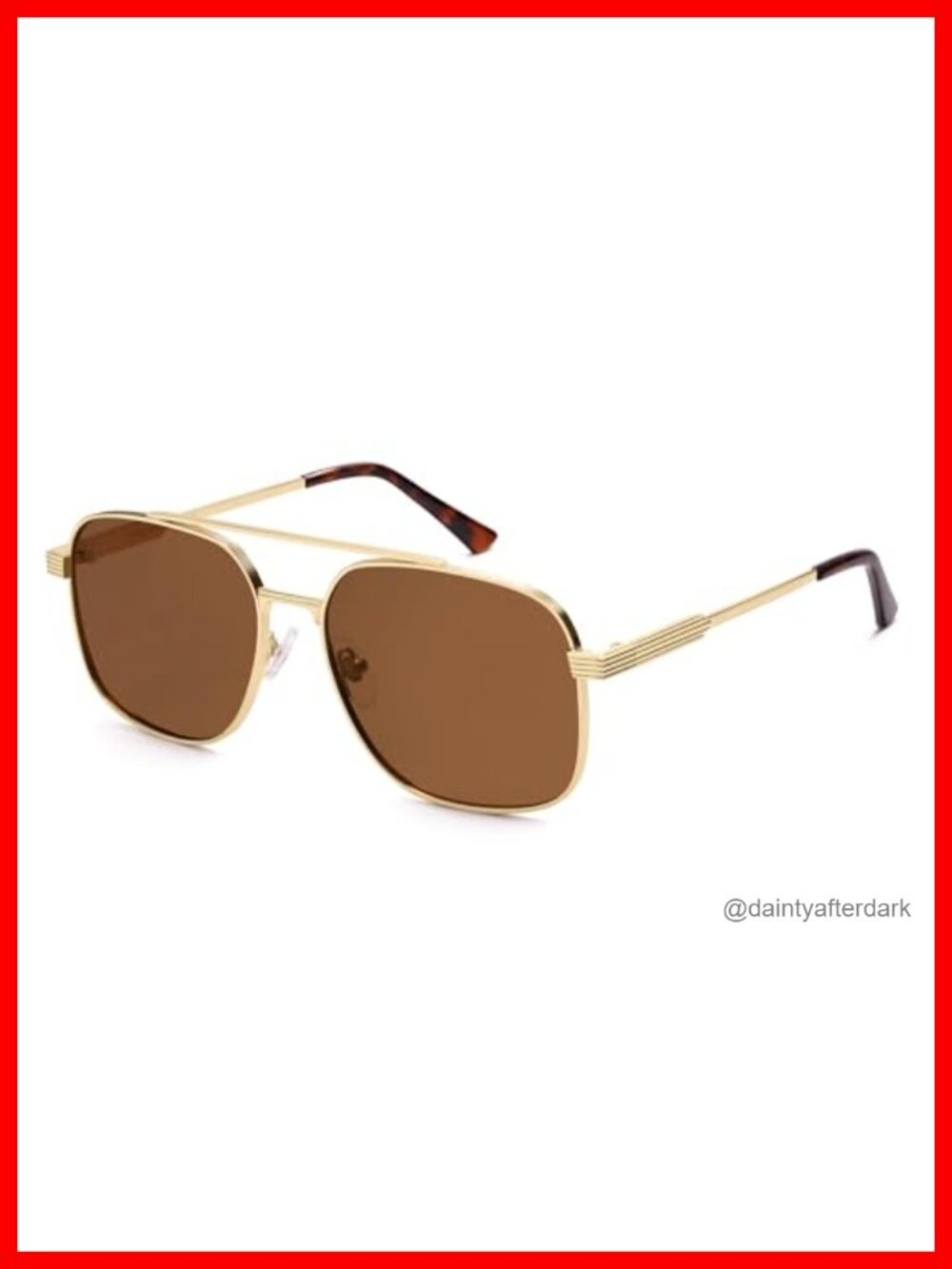 Polarized Square Aviator Sunglasses UV Protection Metal Frame